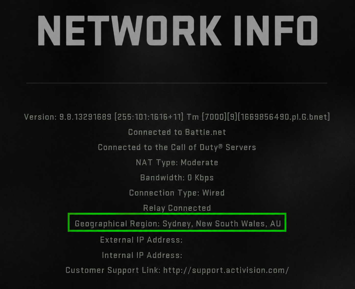 cod network info